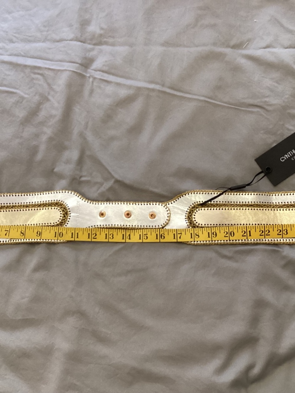 Cynthia Rowley Metallic Vegan Leather Belt - Picture 7 of 13